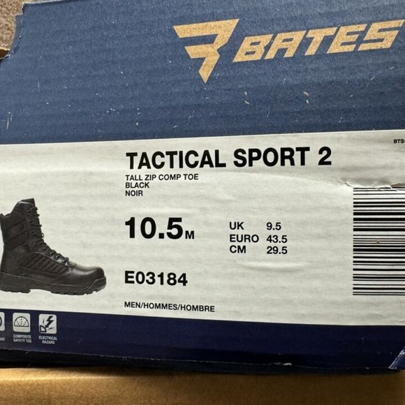 Bates Mens Tactical Sport 2 Combat Boot Black Size 10.5 M